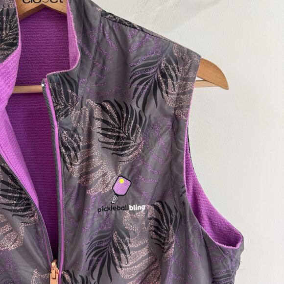 Pickleball bling Women’s Purple Reversible Vest HH30 - Picture 2 of 3